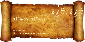 Ámon Ákos névjegykártya